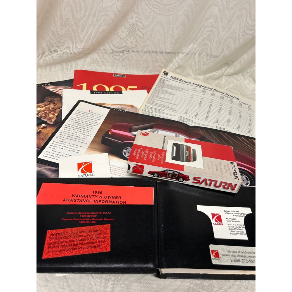Vintage 1991-1996 Saturn Owners Manual Brochures Price List and VHS Tape Lot - Picture 2 of 7